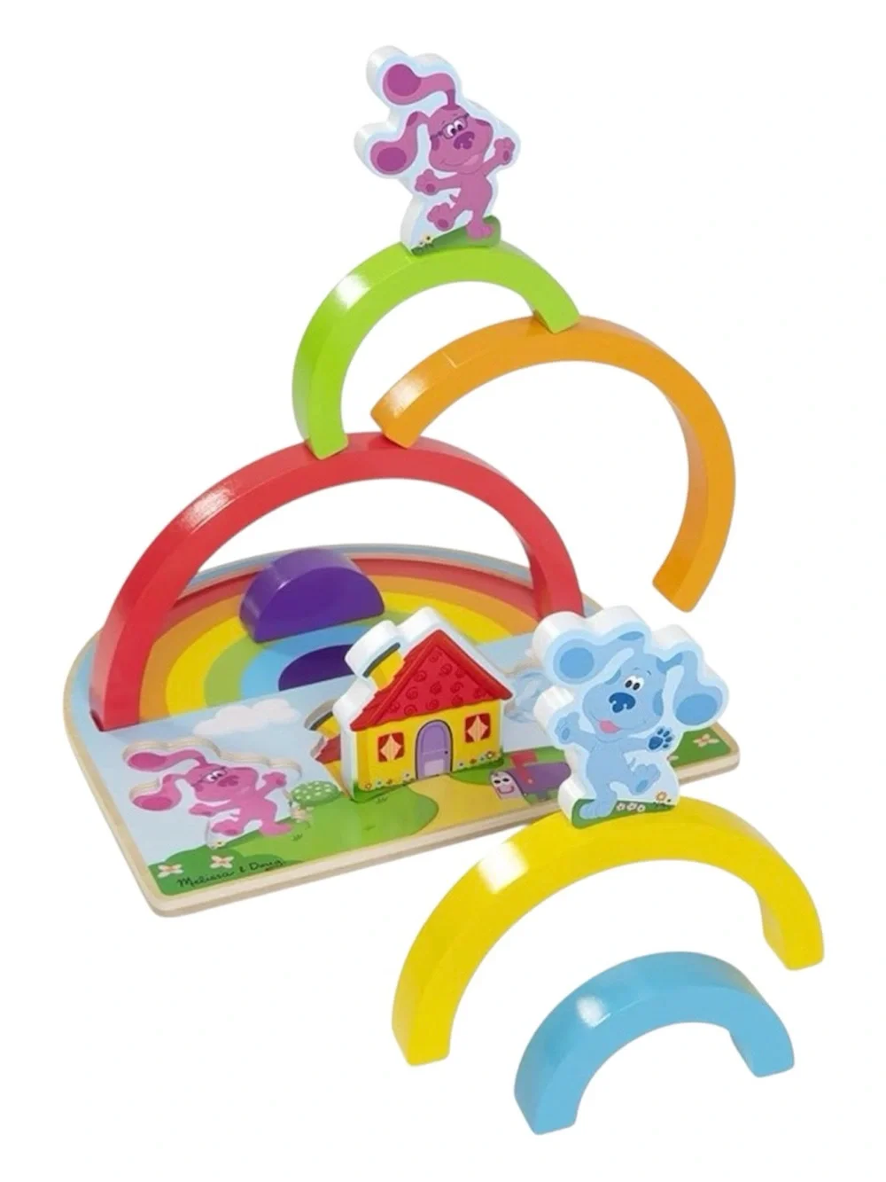 Melissa & Doug Blue's Clues & You! Wooden Rainbow Stacking Puzzle - NWT